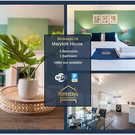 Marykirk House 3 Double Bedrooms Workstays Uk * Thornaby on Tees